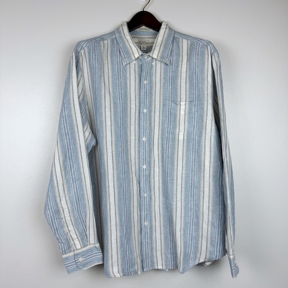 J. Crew Men’s Baird McNutt Irish Linen Shirt Stripes Size XL - Picture 1 of 5